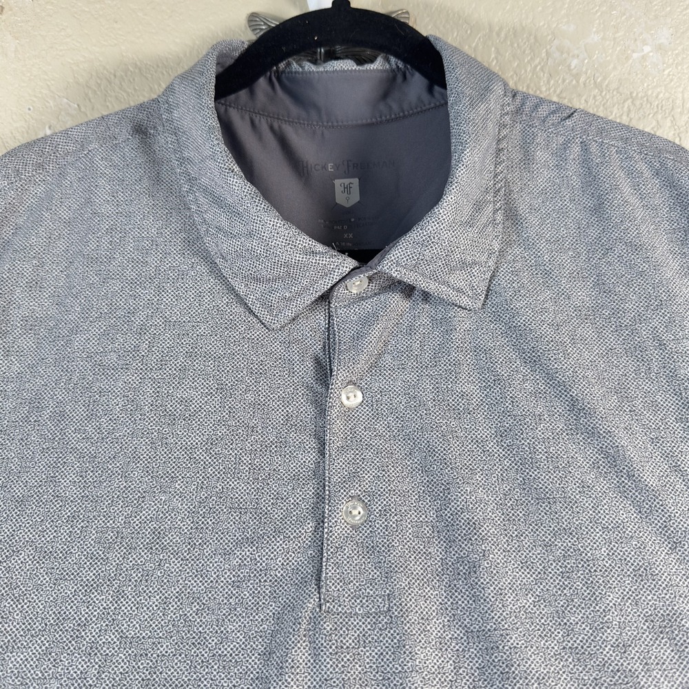 Hickey Freeman Shirt Men 2XL Polo Golf Performance Stretch‎ Button Up Patterned